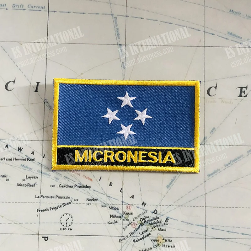 Значки с национальным флагом Микронезии повязка на руку нашивки вышивкой и