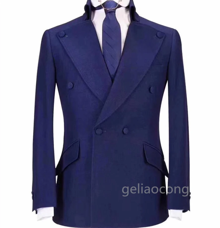 

Latest Design Gentlemen Blue/Khaki Slim Fit Jacket New Style men wedding suit Blazer High Quality men Wondeful Suit