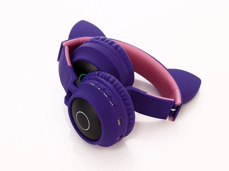 YITEK, новинка, Bluetooth, стерео, кошачьи наушники, мигающие, светящиеся, детские наушники, игровая гарнитура, наушники, поддержка TF карты с микрофоном
