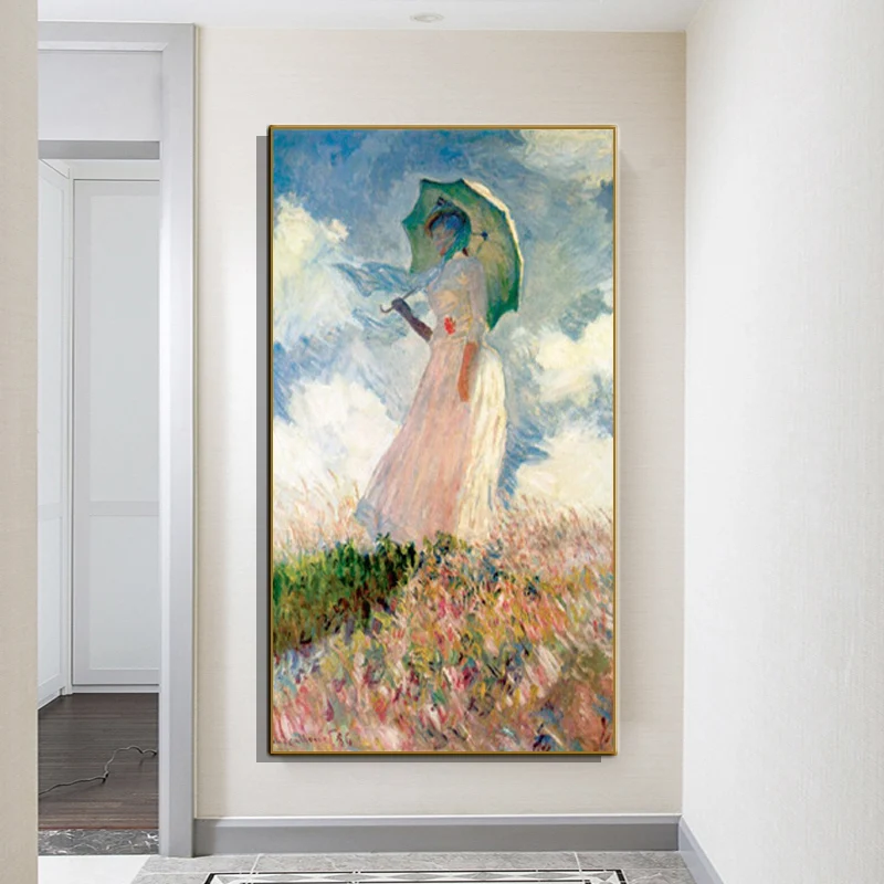 Woman under umbrella living room bedroom decoration painting wall pictures for canvas | Дом и сад