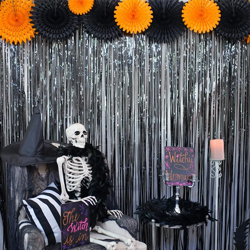 Хэллоуин жуткая дверь занавес крышка украшения пластиковая Длинная гирлянда