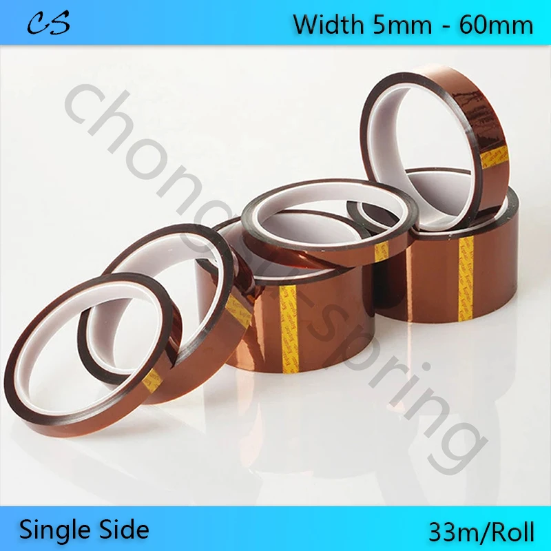 

Kapton Tape Single Side Heat Resistant Polyimide Tapes High Temperature Insulation Adhesive width 5 8 10 12 15 18 20 25 - 60mm