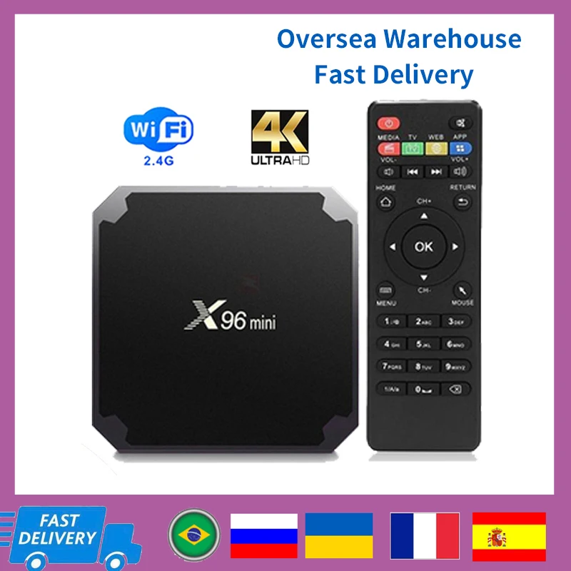 

X96 mini Smart Android 9.0 TV Box Amlogic S905W TVBOX 2GB 16GB X96mini Set Top Box 2.4GHz WiFi Google 1080p HD 4K Media Player