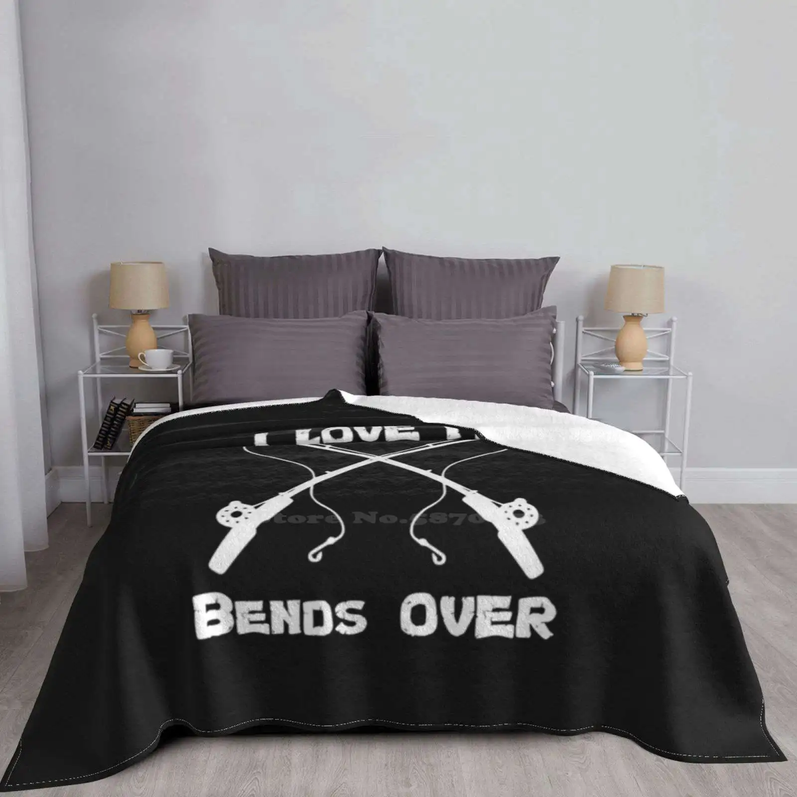 I Love It When She Bends Over Funny Fishing Lover Fa Gift Hot Sale Printing High Qiality Flannel Blanket Hunter Hunting Buck | Дом и сад