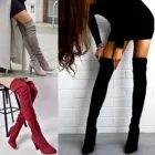 Женские осенне-зимние сексуальные остроносые эластичные однотонные ботинки на молнии женские ботинки 2021 Новая женская обувь размера плюс 43