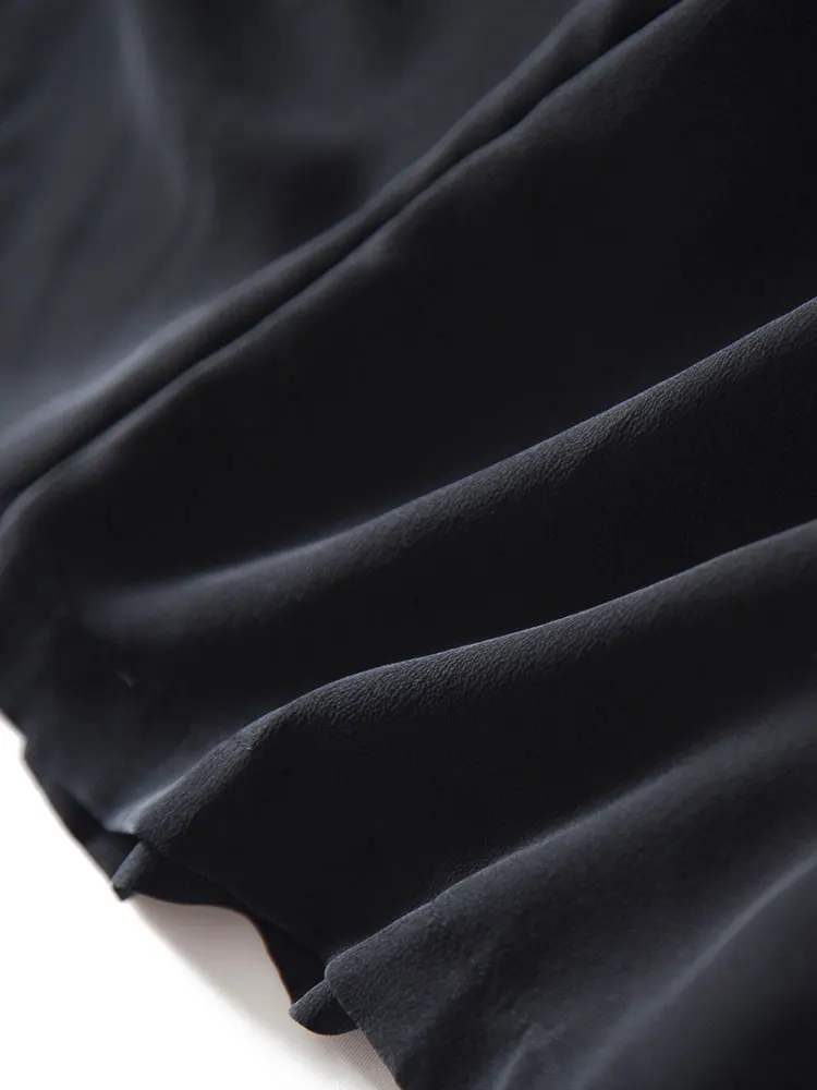 2021 Fashion Frontier Temperament Commuting Pure Silk Broad Leg Trousers Belt Flower Bud Women's Paper Bag Pants