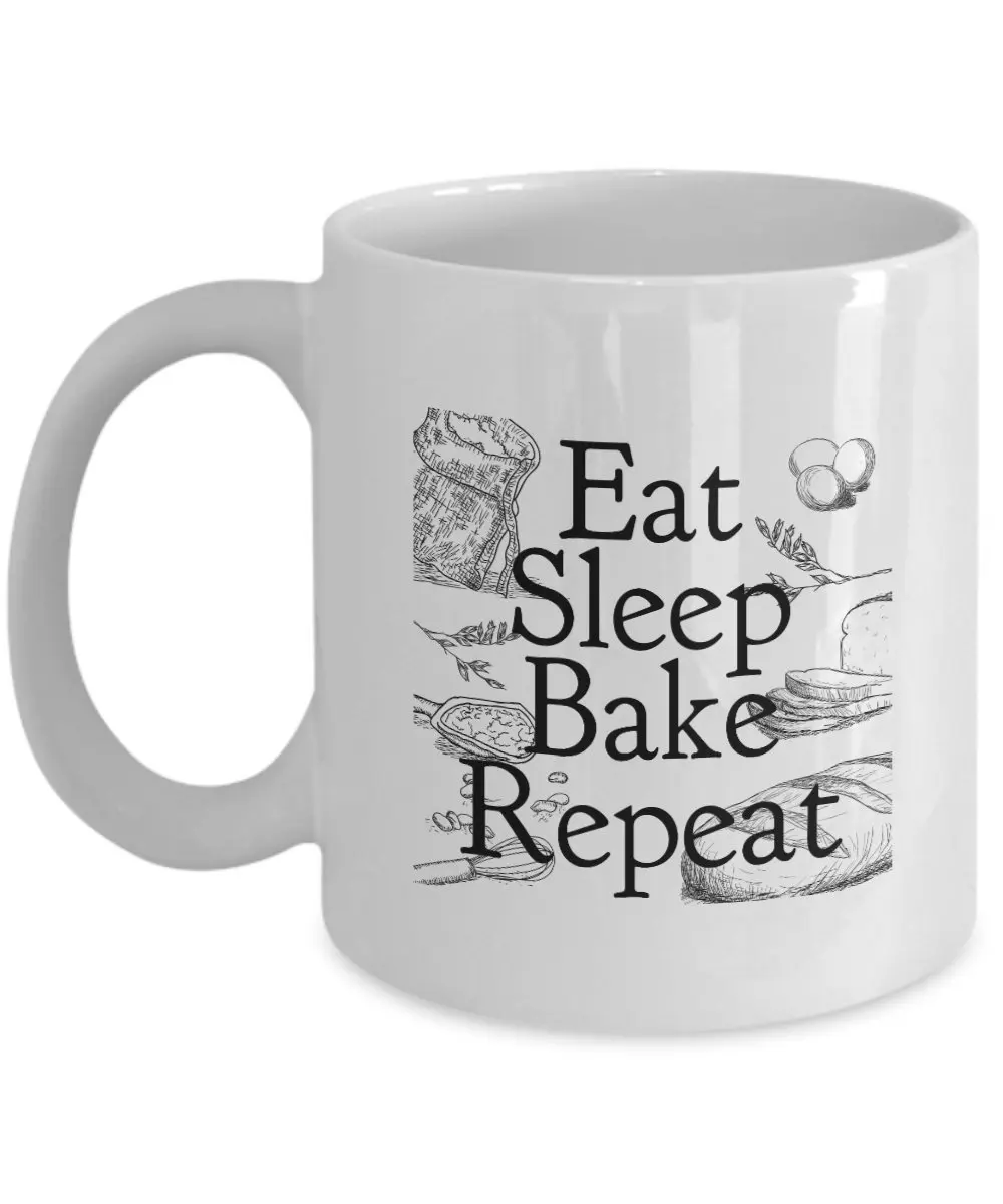 Смешная выпечка, baker Подарки 11 унций кофейная кружка-Eat Sleep Bake Повтор