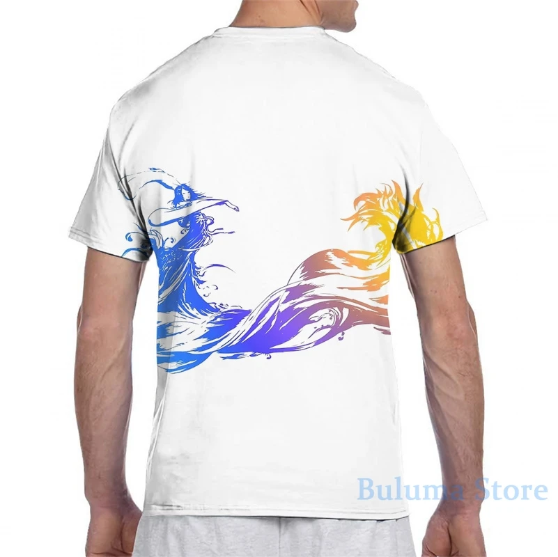 Final Fantasy х Мужская футболка для женщин со сплошным принтом Модная девочек топы