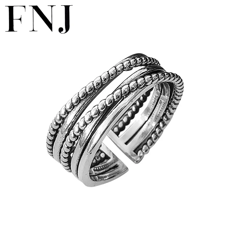 

FNJ кольца из веревки 925 серебро регулируемый размер открытое популярное серебряное кольцо S925 для женщин ювелирное изделие изысканное