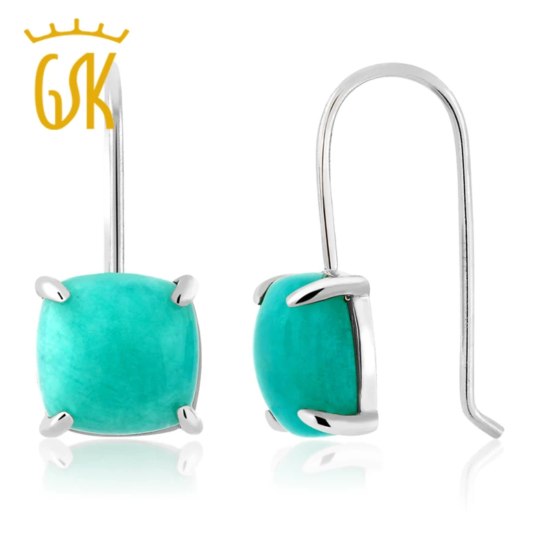 GemStonekIng 8 75 Ct кабошон квадратные амазонитовые драгоценные камни серьги чистое
