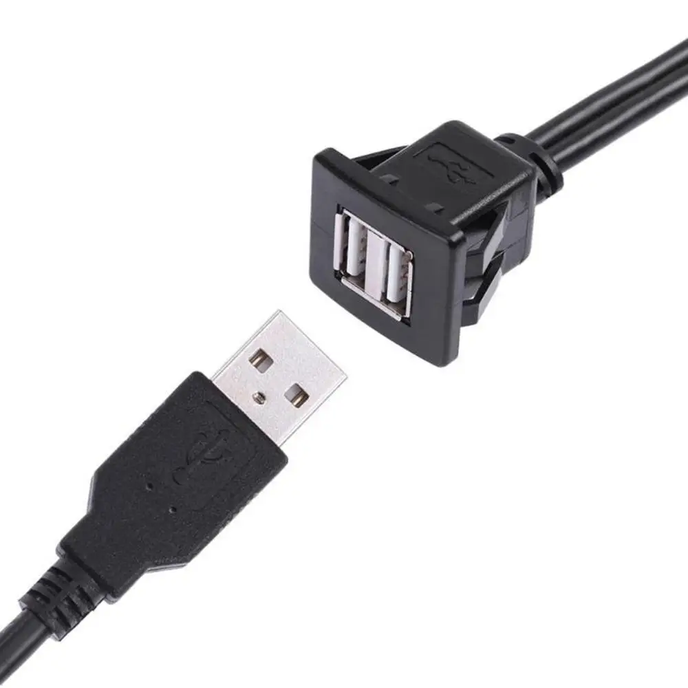 Кабель USB2.0 для скрытого монтажа 1 м/2 м удлинитель с двойным/одинарным USB портом