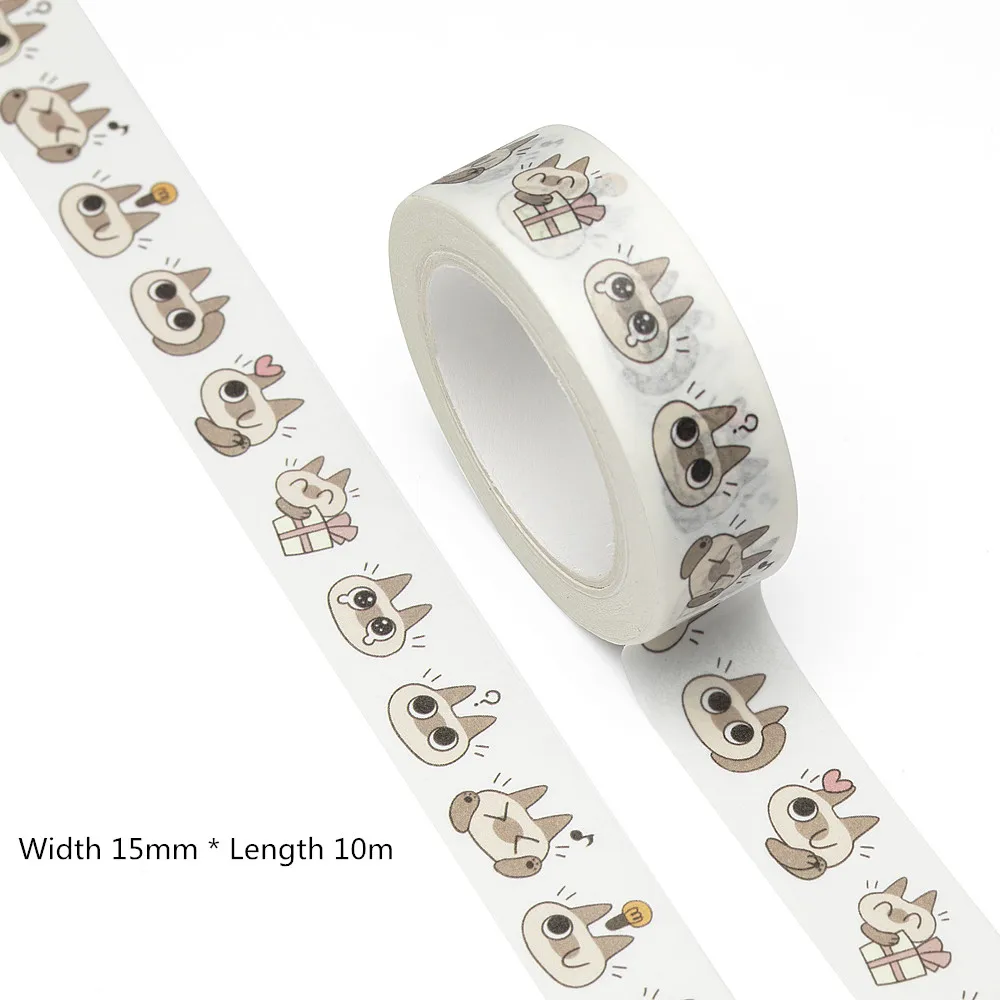 

NEW 1PC 15mm x 10m Cute Small Bean Paste Animals Scrapbook Paper Masking Adhesive Washi Tape set designer mask