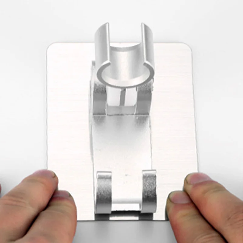 

1pc Space Aluminum Shower Holder Metal Adjustable Self-adhesive Suction Up Wall Mounted Bathroom Shower Head Mounting Brackets