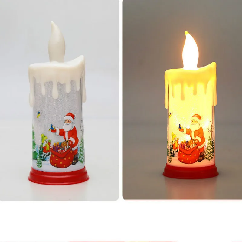 Счастливого Рождества Каплевидная форма лампы в форме свечи электронная лампа