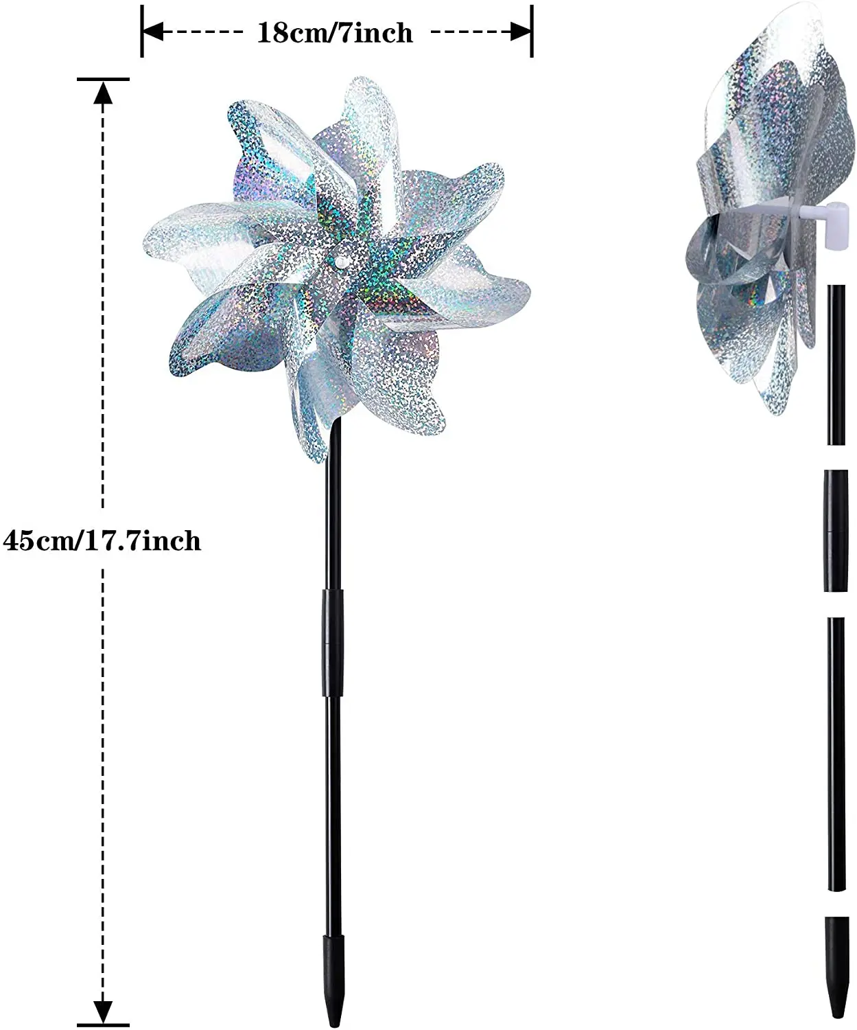 

4/6/8Pcs Bird Repellent Windmill Reflective Anti-Bird Pinwheels for Balcony Garden Farm Bird Scarer Home Garden Decoration