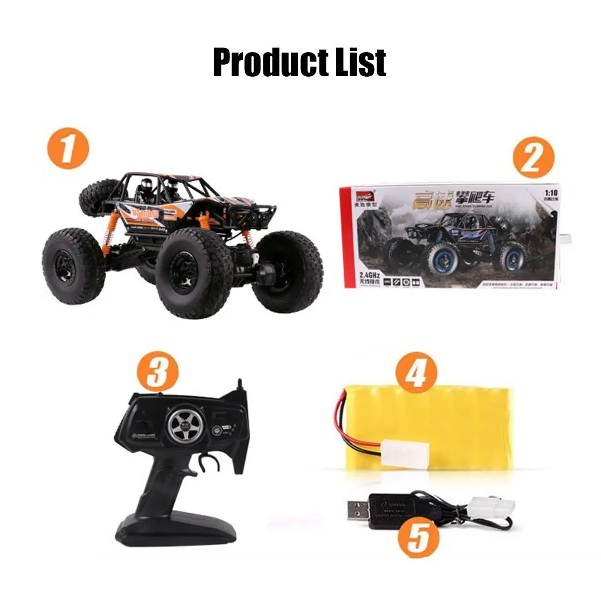 

1:10 48cm 18.9inch RC Cars 2.4G Radio Control 4WD Off-road Electric Vehicle Monster Remote Control Car Gift Boys Toys for Child