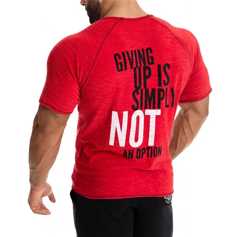 

2021 Men Summer Gyms T-shirt Running Shirt Short Sleeve Sweatpants Stretch Training Tee Tops Sports Bodybuilding Fitness Shirt