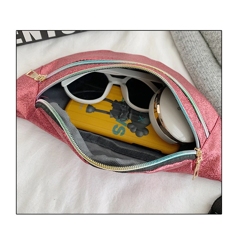 Поясная голографическая сумка для женщин забавная дорожная блестящая поясная