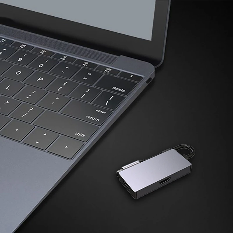 

USB-C to HDMI-Compatible Adapter Computer to TV USB-C to Dual HDMI-Compatible Multi-Display Converter Support 4K@30Hz