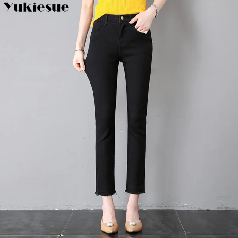 2019 new Denim Pants Fashion Women Elastic High Waist Skinny Stretch Jean Female Spring Jeans Feet Pantalones mujer Plus Size | Женская