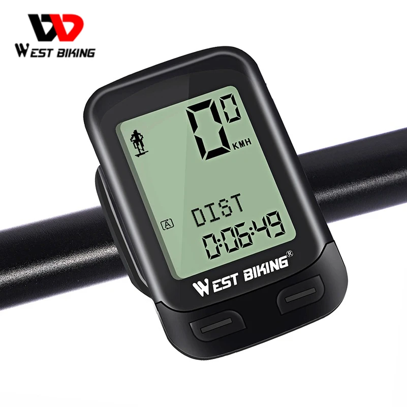 

Велосипедный компьютер WEST BIKING, беспроводной спидометр для горного велосипеда, 5 языков, выбор 2 велосипедов, улучшенная подсветка, секундоме...
