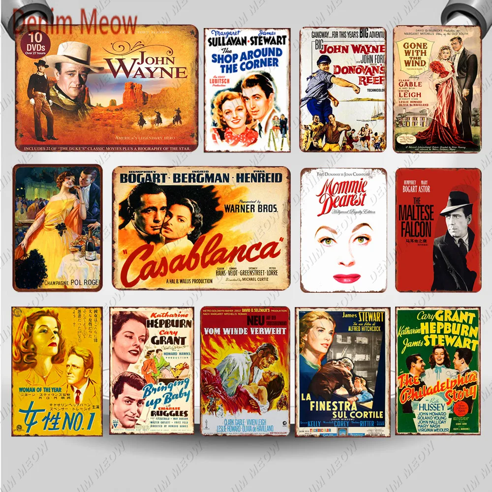 

Retro Movie Star Metal Tin Signs Vintage Film Characters Iron Plates American Cinema Celebrity Bar Pub Cafe Art Home Decor WY54