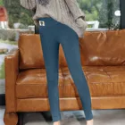 Женские облегающие леггинсы с флисовой подкладкой, теплые облегающие леггинсы с высокой талией, зимняя одежда, 2021