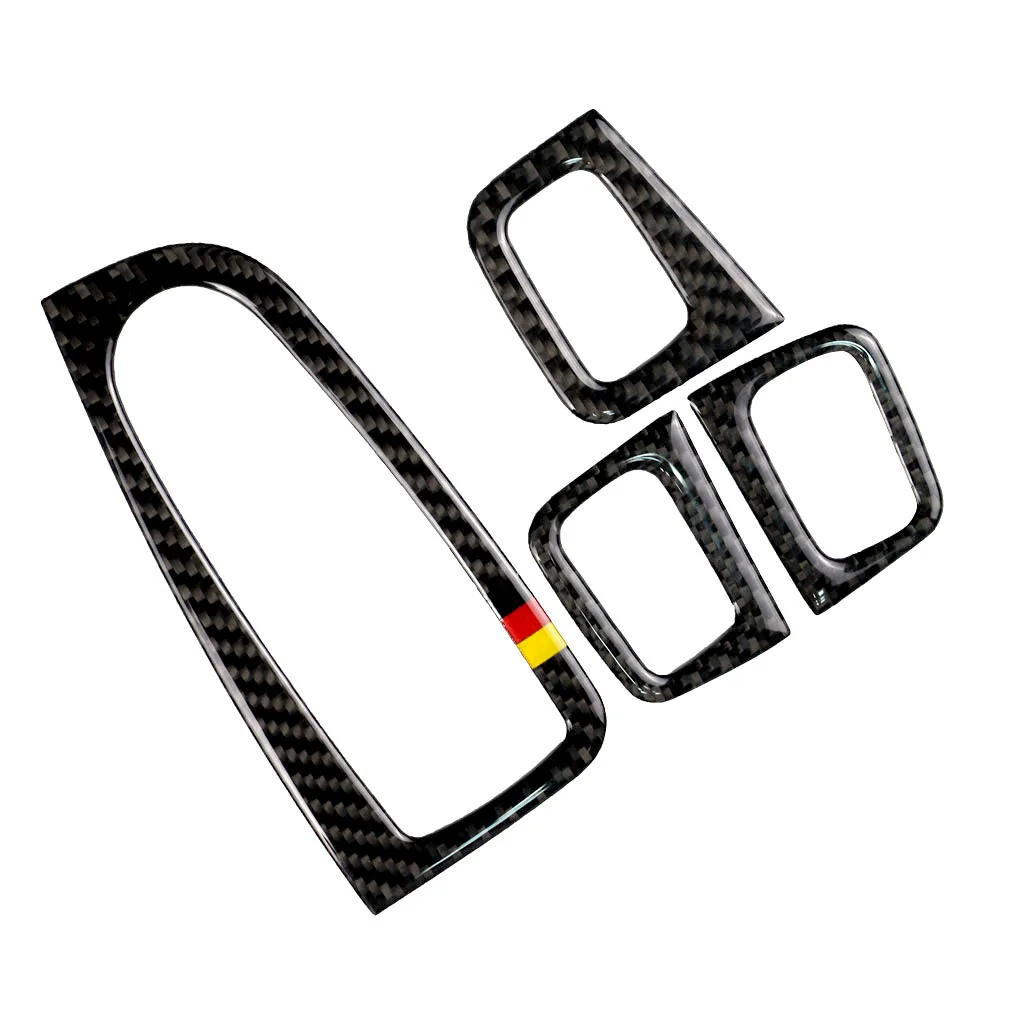 

For Mercedes Benz C Class W205 C180 C200 C300 GLC260 4pcs Carbon Fiber Car Window Switch Armrest Panel Cover