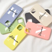 Custom Capital Letters Name Phone Case For iphone Max Pro Plus Brand new original Liquid Silicone Case