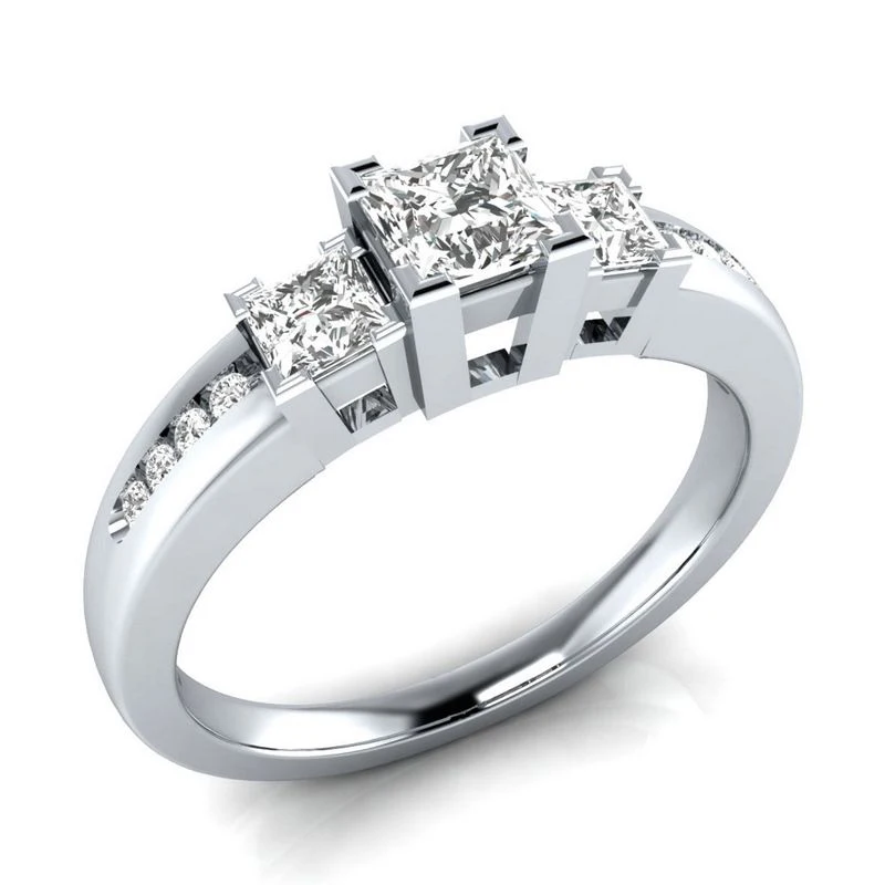 

Silver Plated Zircon Rings for Women Engagement Wedding Fine Jewelry Classic Design Romantic Crystal Ring Size 6-10 Wholesale