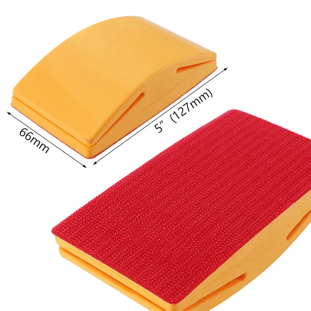 

5 Inch Hand Sanding Block Rubber Hook Loop Backing Pad Sandpaper Holder Hand Grinding Block Polishing Tools Kit Abrasive Block