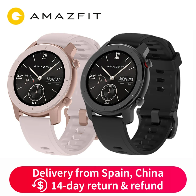 Глобальная версия Amazfit GTR 42 мм Смарт-часы 5ATM Smartwatch 12 дней батарея gps управление музыкой для Xiaomi Android IOS