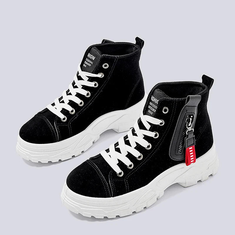 Женские ботинки martin из флока зимние женские кроссовки на молнии и не сужающемся