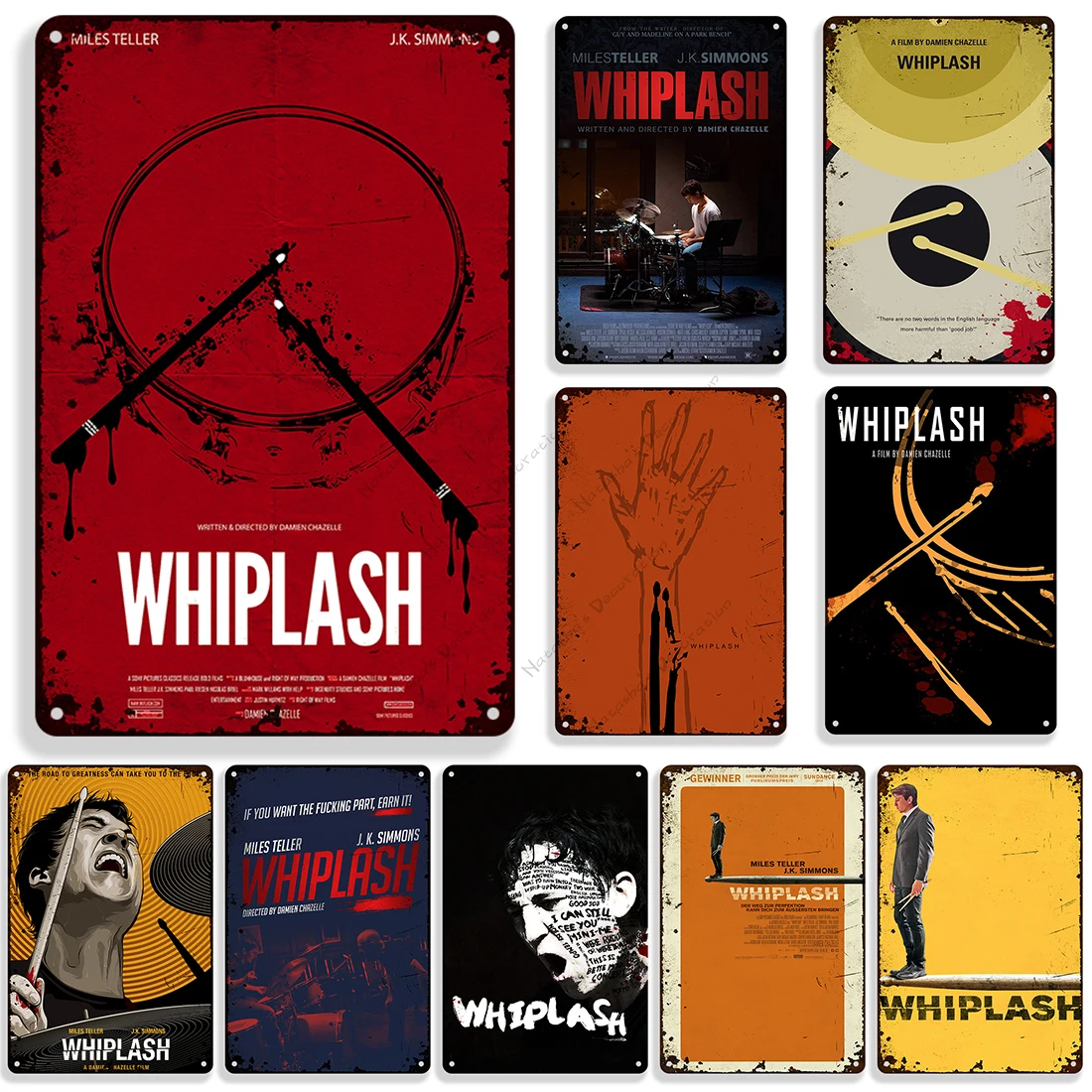 

2014 Classic Movie Whiplash Metal Poster Wall Plate Metal Tin Sign Garage Man Cave Metal Signs Industrial Decor Metal Plaque