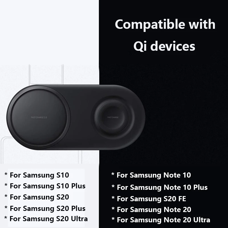 Быстрая зарядка 25 Вт Dual Qi Беспроводное зарядное устройство Duo Pad для Samsung S20 S21 Note 20