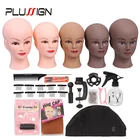 Профессиональные подставки для париков Plussign с Т-образными шпильками для париков с нитью C иглой для париков, набор для укладки ЛЫСЫХ головок с держателем 21 дюйм