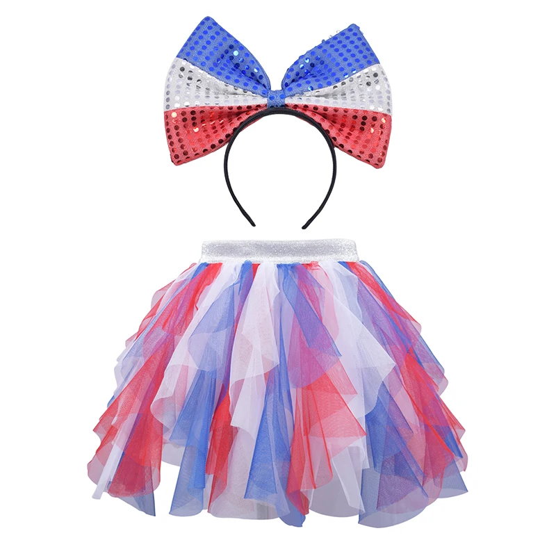 red white and blue Радужная юбка-пачка для девочек; юбка из тюля с оборками; детская юбка принцессы с единорогом на день рождения, свадьбу, вечеринку; юбка для девочек - Цвет: red white and blue
