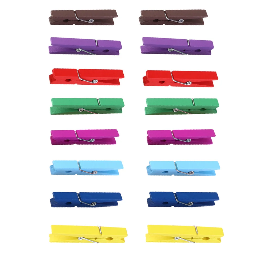 

OUNONA 40pcs Durable 2.9 Inch Wooden Clothespins Clothes Pegs (Random Color)