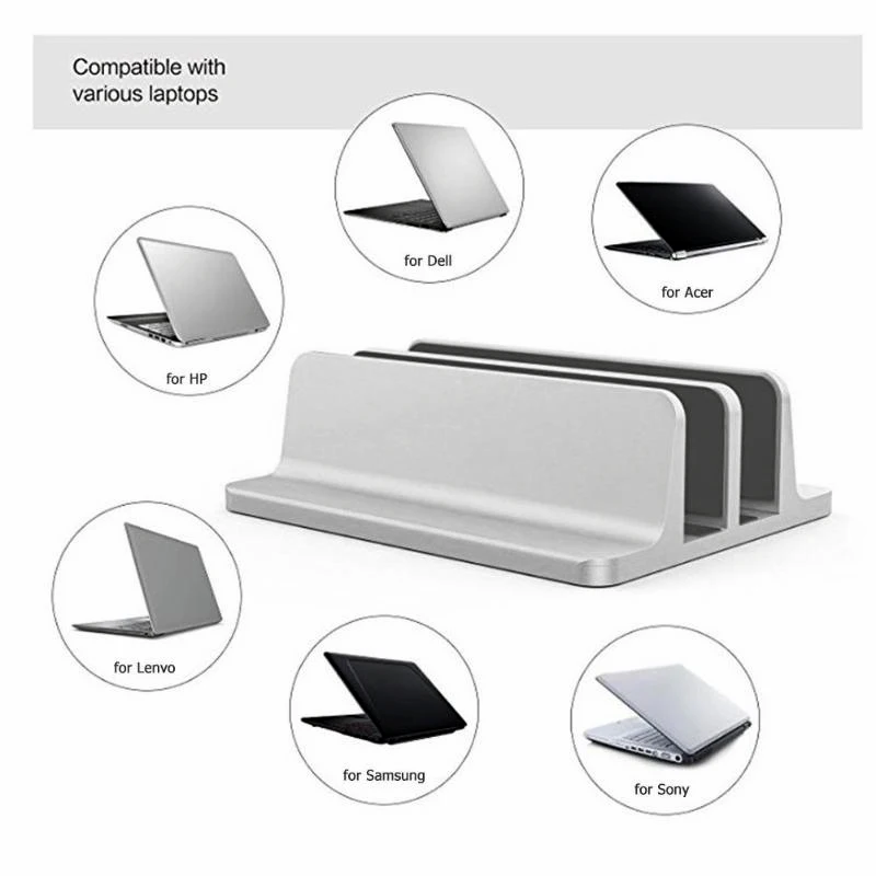 Вертикальная подставка для ноутбука регулируемый металлический держатель