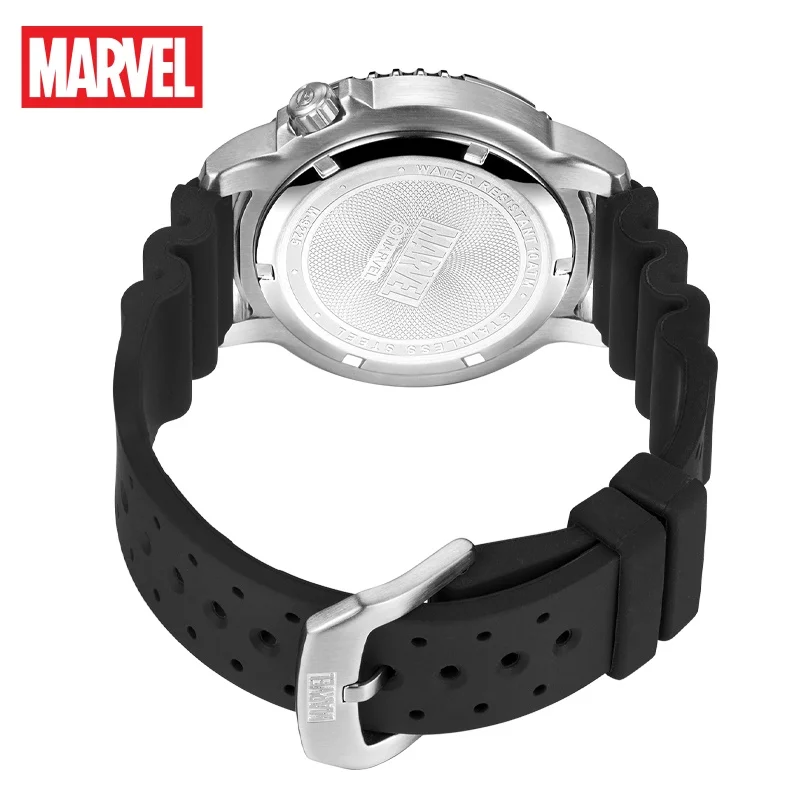 

2021New Disney Marvel Official Men's Fashion Watches 10Bar Business Stainless Steel Silicon Belt Quartz Clock Relogio Masculino
