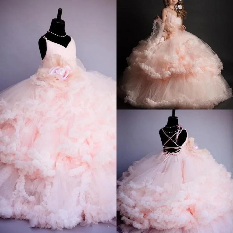 Красивые цветочные платья с оборками для девочек винтажные Свадебные