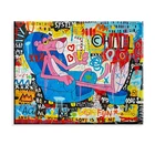 Картины на холсте с граффити, домашний декор, Мультяшные картины, Постер HD с изображением розовой Пантеры, модульное настенное искусство для гостиной без рамки