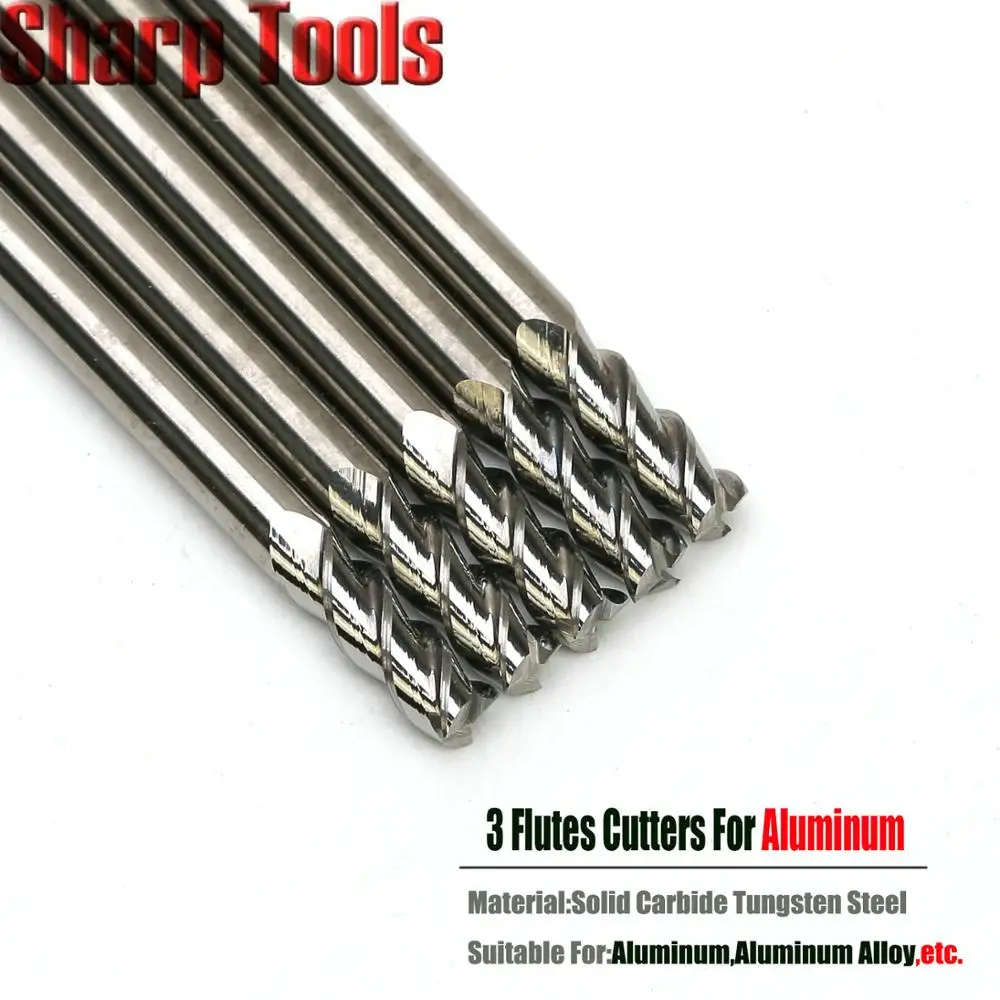 3*8*50 мм 3 флейты фреза алюминиевая Концевая Вольфрамовая сталь карбидные
