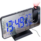 Проекционный будильник с гигрометром, светодиодные цифровые часы с FM-радио, USB зарядка, персональная метеостанция, настольные часы