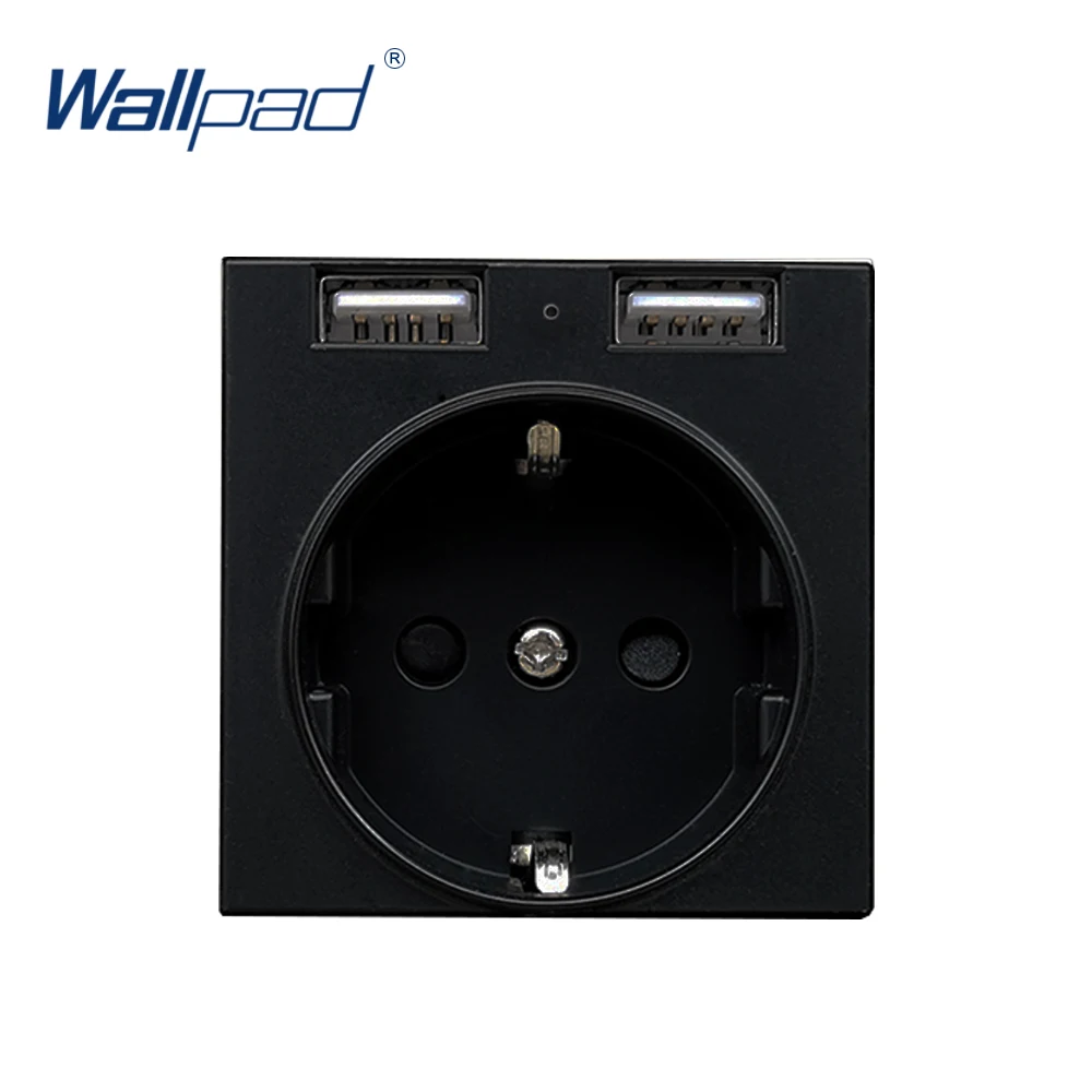 

2,4a двойной USB EU немецкий разъем электрическая розетка ключ для модуля только 52*52 мм Wallpad
