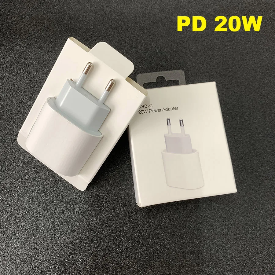 

10pcs/20W OEM Fast Charging PD Charger A2305 A1692 9V 2.22A For 11 12 Pro Max Genuine USB Type C Port EU US Travel Power Adapter