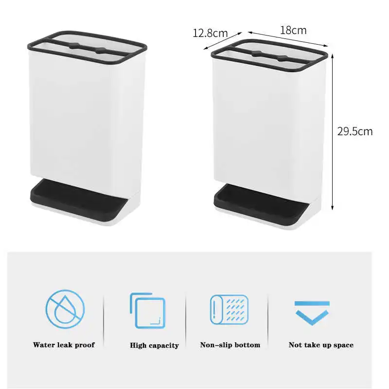 

6 Hole Indoor Umbrella Storage Rack Plastic Organizer Home Non-Slip Umbrella Holder With Drain Pan Doorway Floor Umbrella Stand