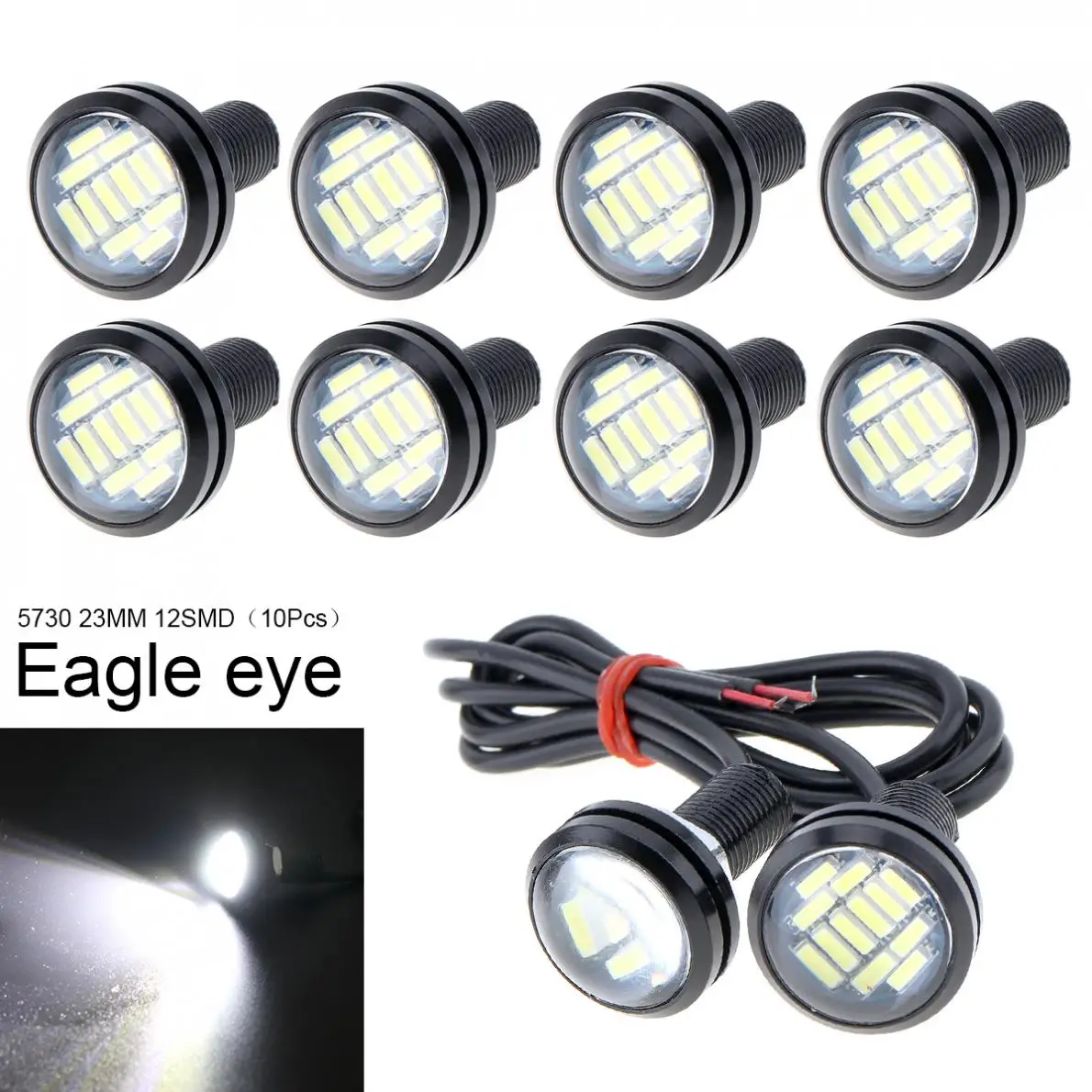 

10 Piece 23mm Eagle Eye High Power Backup Reverse Light 4014 12SMD White 12V Car Fog DRL Bulb Reverse Backup Parking Signal Lamp