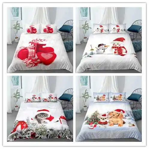 

Рождественский Комплект постельного белья с изображением Деда Мороза