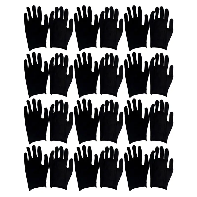 12 paires de gants de Protection du travail en coton  confortables  noirs